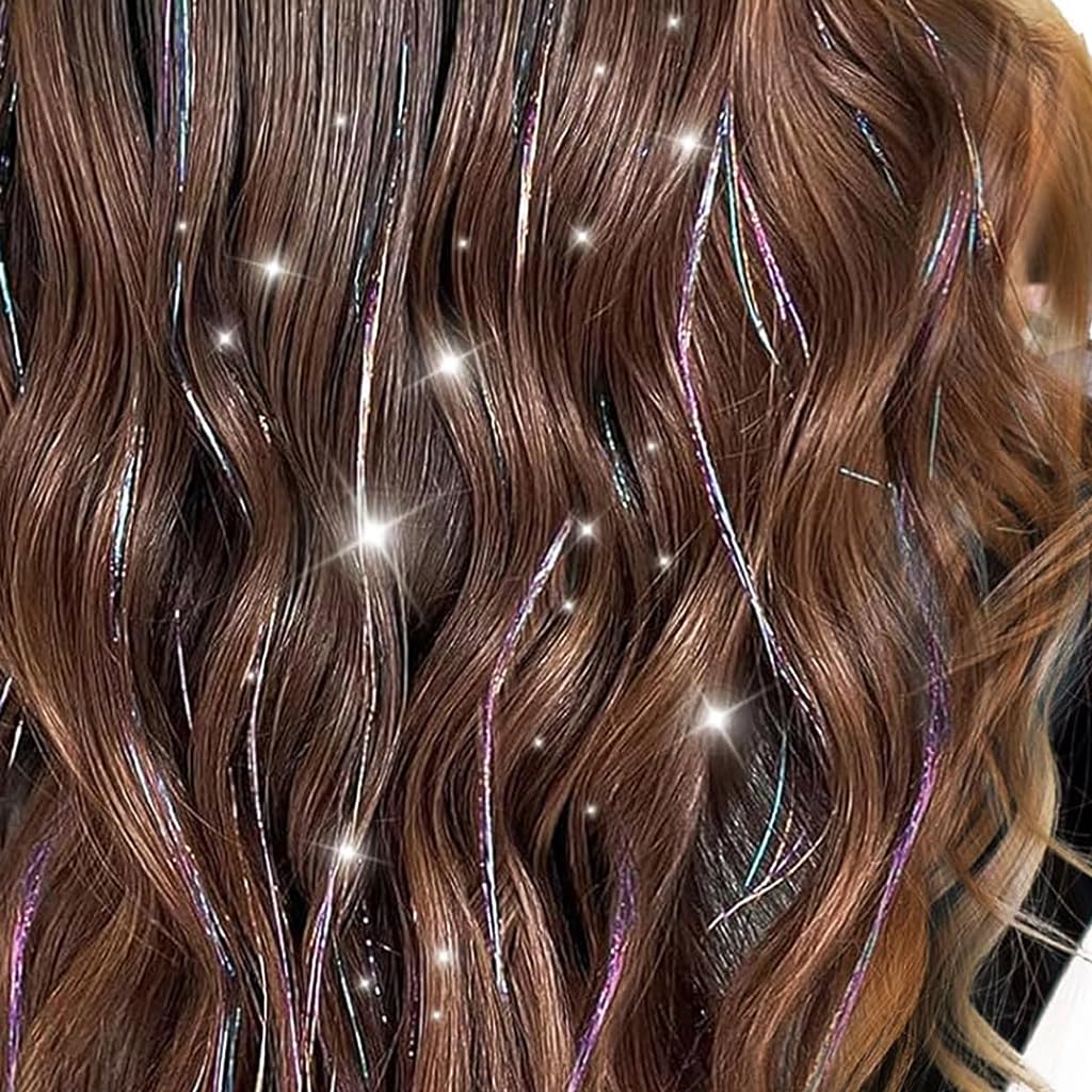 MAYCREATE 6pcs Hair Tinsel Hair Extensions for Women Girls, Glitter 20'' Clip-in Fairy Hair Tinsels Highlight Sparkling Tinsel Clips for Party, Festival (Colorful) MAYCREATE 6pcs Hair Tinsel Hair Extensions for Women Girls, Glitter 20'' Clip-in Fairy Hair Tinsels Highlight Sparkling Tinsel Clips for Party, Festival (Colorful)